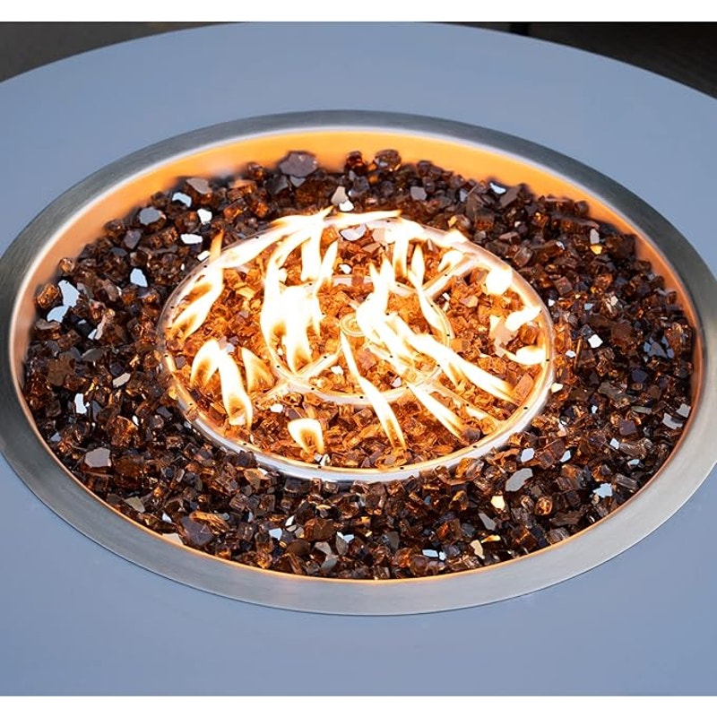 Stanbroil 10-Pound Fire Glass 1/2 in Reflective Tempered Fire Glass for Fire Pit, Copper Reflective