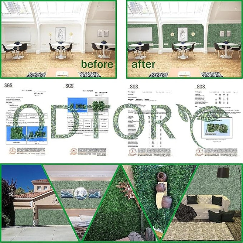Artificial Boxwood Roll: 5 ft x 10 ft UV-Anti Faux Ivy Boxwood Hedge Leaf Grass Wall for Garden