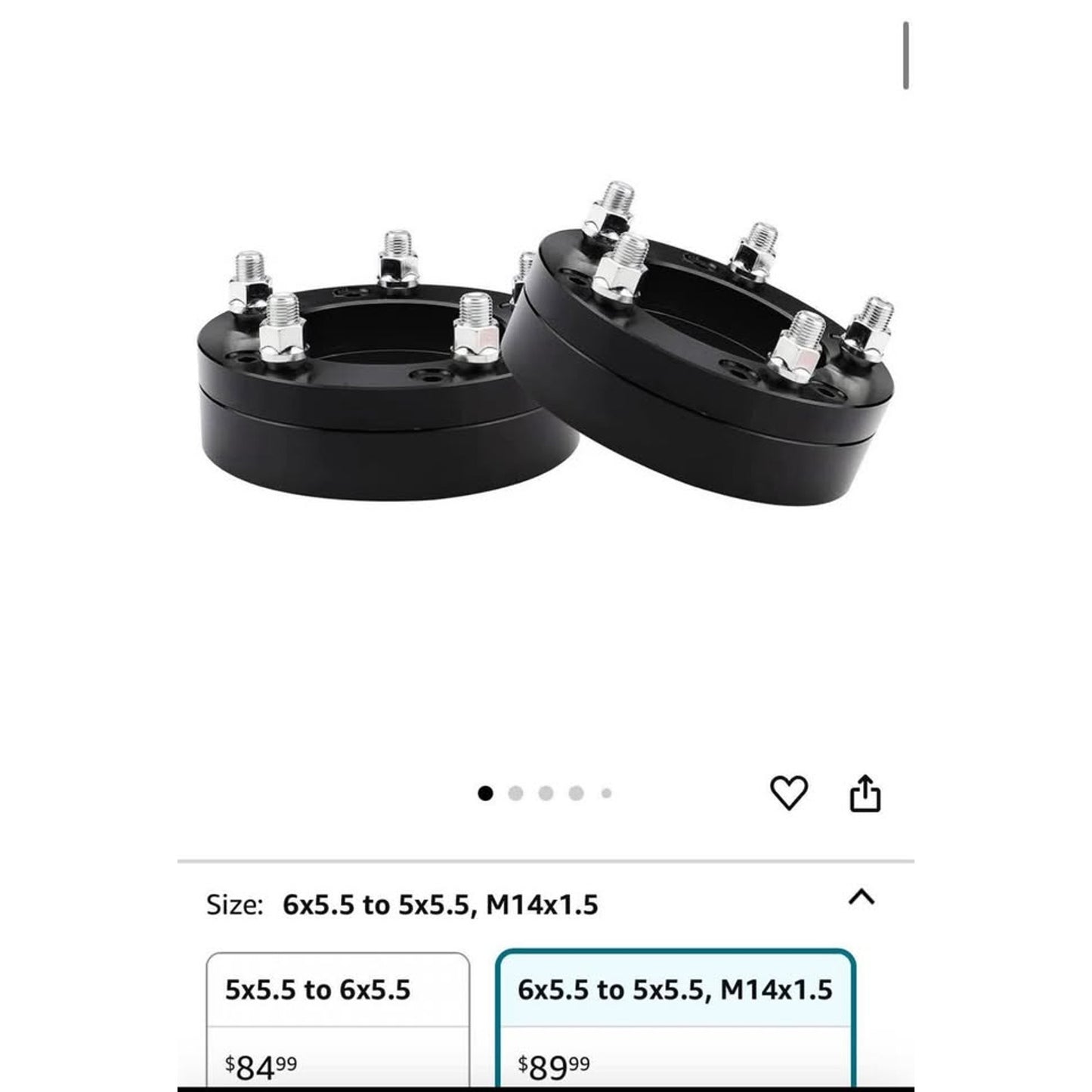 YIZBAP 2PCS 6x5.5 to 5x5.5 Wheel Adapters for Ram 1500 F150 Wheels on Silverado 1500 Tacoma Vehicle,