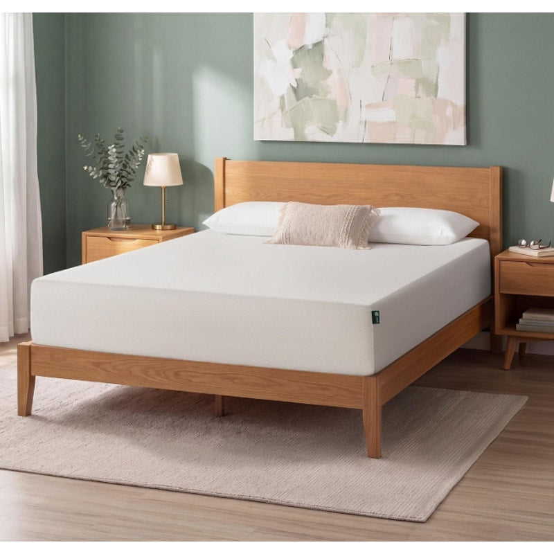 12 Inch Queen Green Tea Memory Foam Mattress zinus