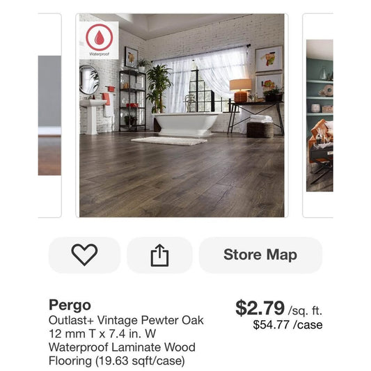 Outlast+ Vintage Pewter Oak 12 mm Tx7.4 in. W waterproof Laminate wood flooring