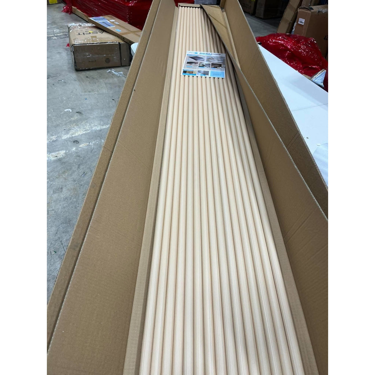 Art3d Roll-Flat Beaded Wood Slat Wall Panel, 1-Pack, 94.5 x 23.6 in, Raw