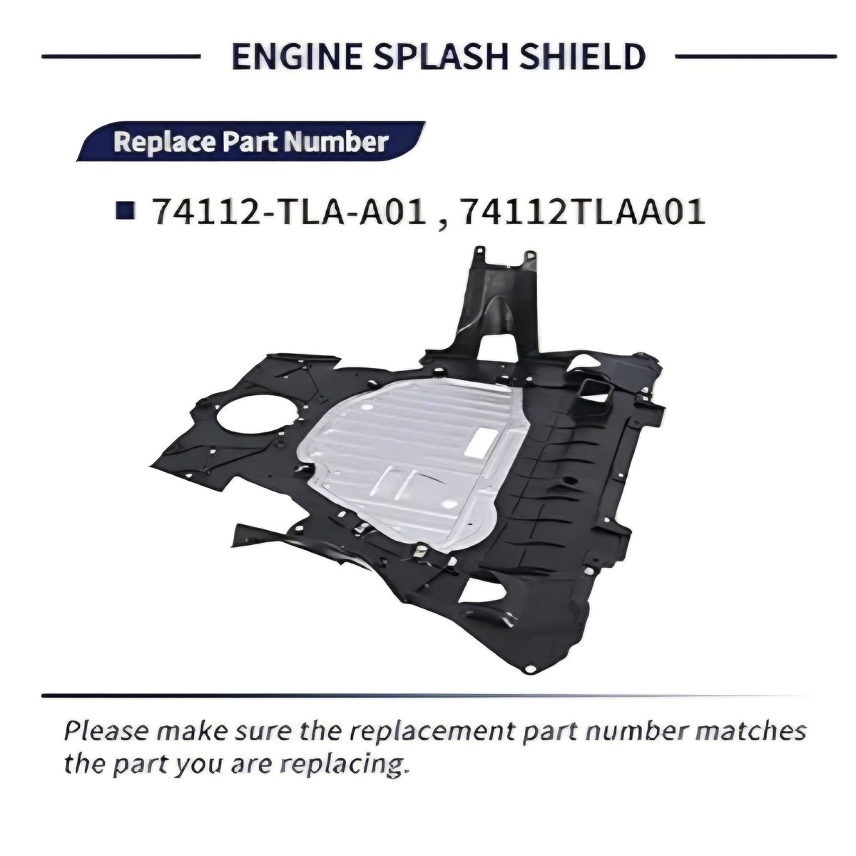 Engine Splash Shield Guard Assembly 74112-TLA-A01 74112TLAA01 Fit for Honda CR-V CRV