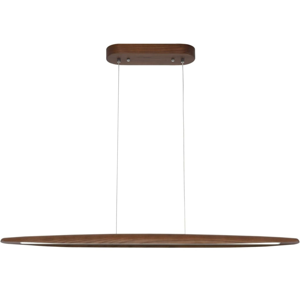 39" Wood Linear Pendant Light LED Dimmable Hanging Light Dinning Room Light Fixture Island Lights