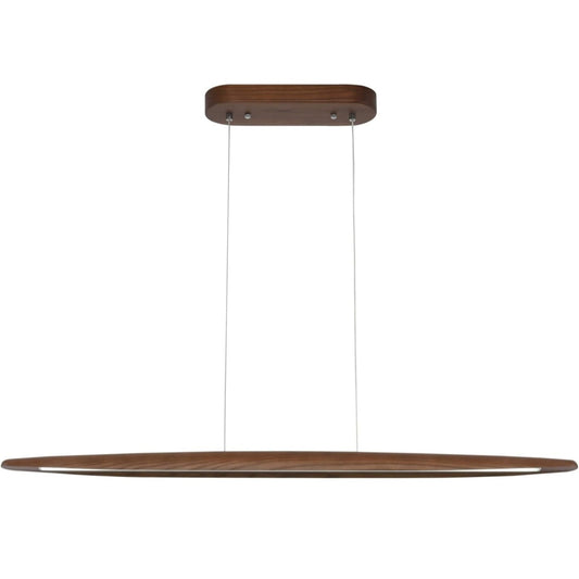 39" Wood Linear Pendant Light LED Dimmable Hanging Light Dinning Room Light Fixture Island Lights