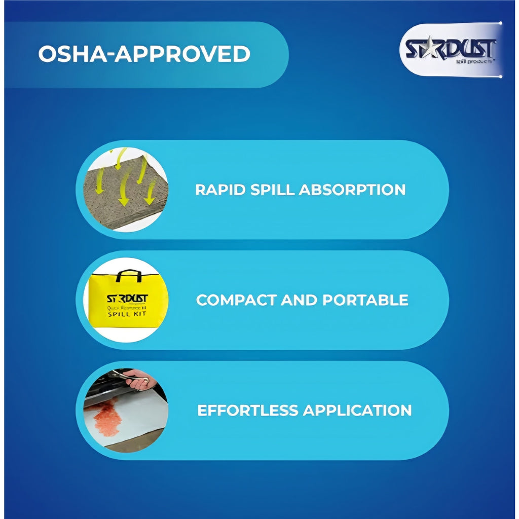 Stardust Spill Products Universal Spill Kit –OSHA Compliant Solution forEmergency Response Chemical