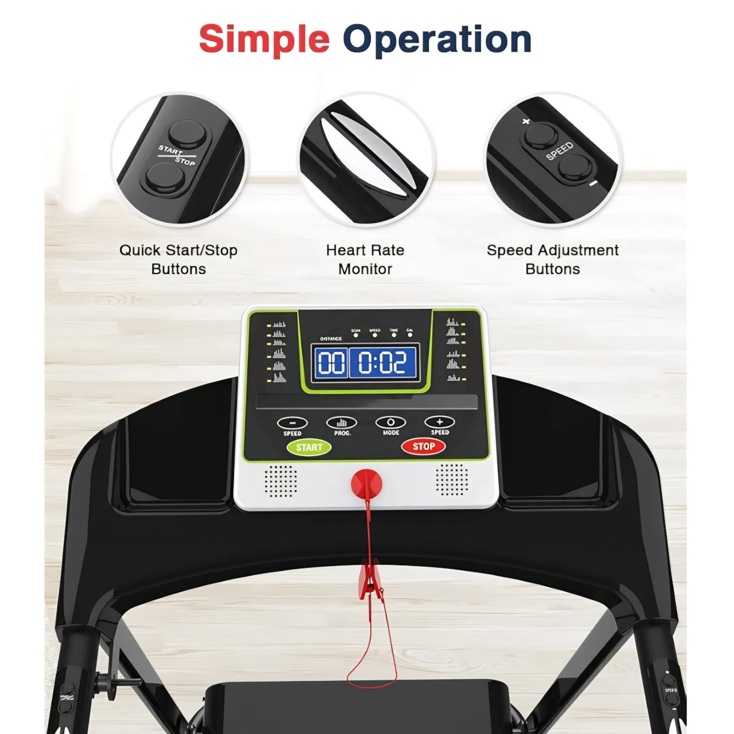 Redliro Walking Treadmill with Long Handrail for Balance, Recovery Fitness Exercise Machine Foldabl