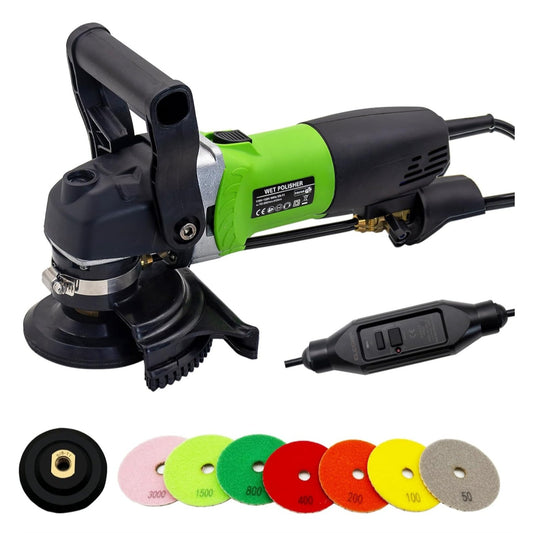 800W Electric Wet Stone Polisher 4'' Variable Speed Grinder Buffing Machine, Countertop Concrete