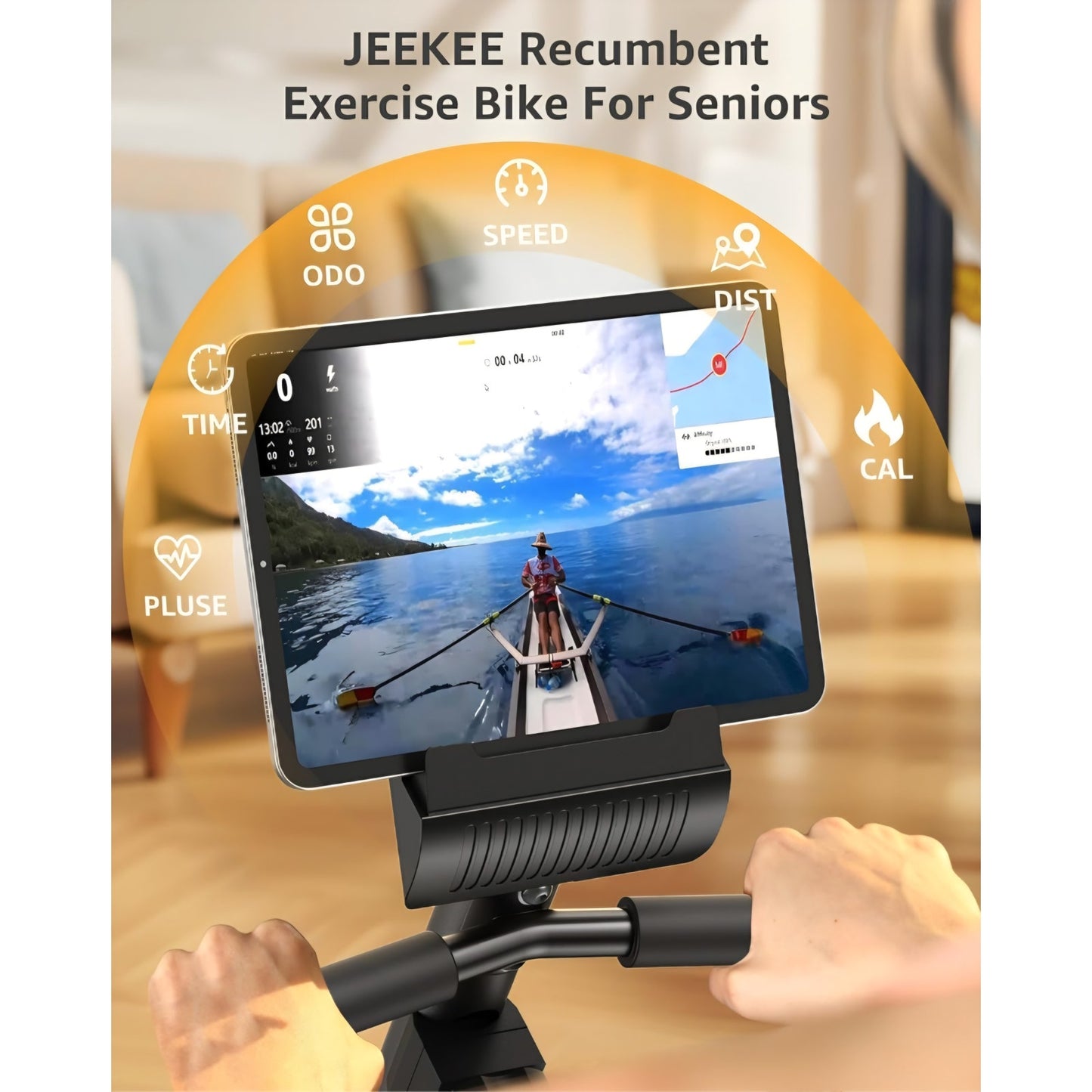 JEEKEE Recumbent Exercise Bike for Seniors,Stationary Bikes for Home, 300LB Capacity & 16 Levels