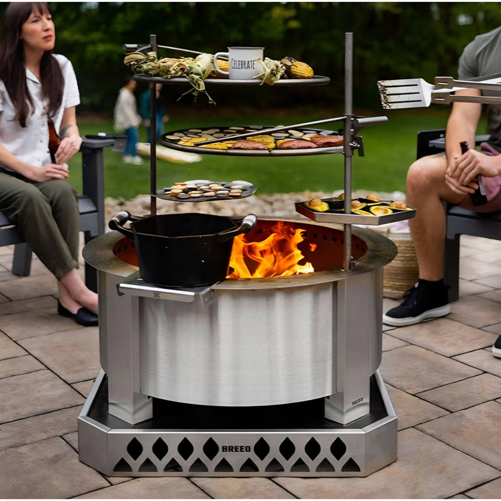 Smokeless Fire Pit (X Series 30, Stainless Steel) 34.5 inch Smokeless Firepit for Outside 94 Pounds