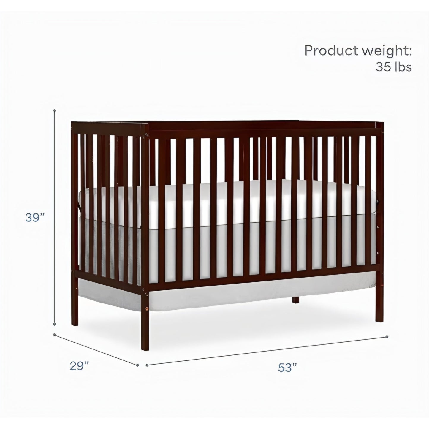 Dream On Me Synergy 5-in-1 Convertible Full-Size Baby Crib with Toddler