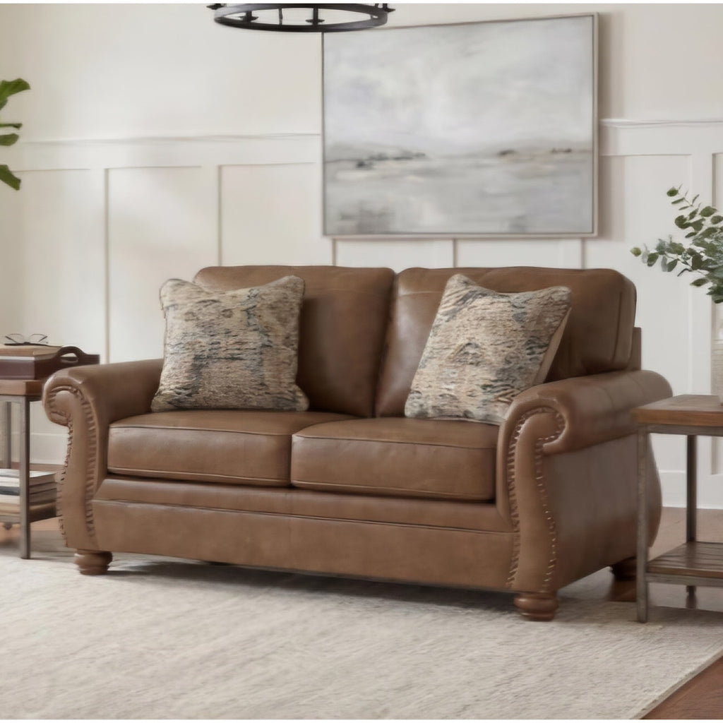 Signature Design by Ashley Shadsburne Rustic Faux Leather Loveseat