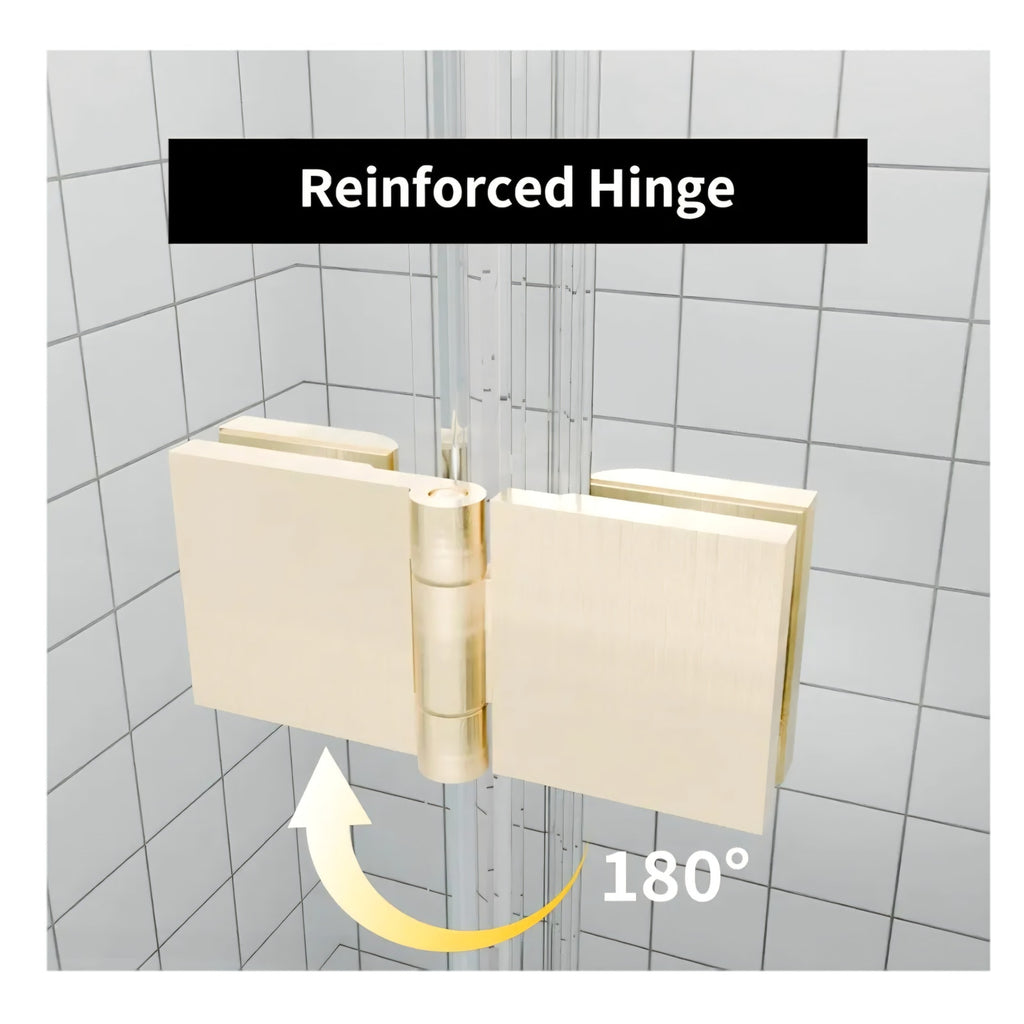 Bifold Shower Door, 30"-31.9" W x 72" H, 1/4" Tempered Glass Shower Door, Foldable Shower Glass Doo
