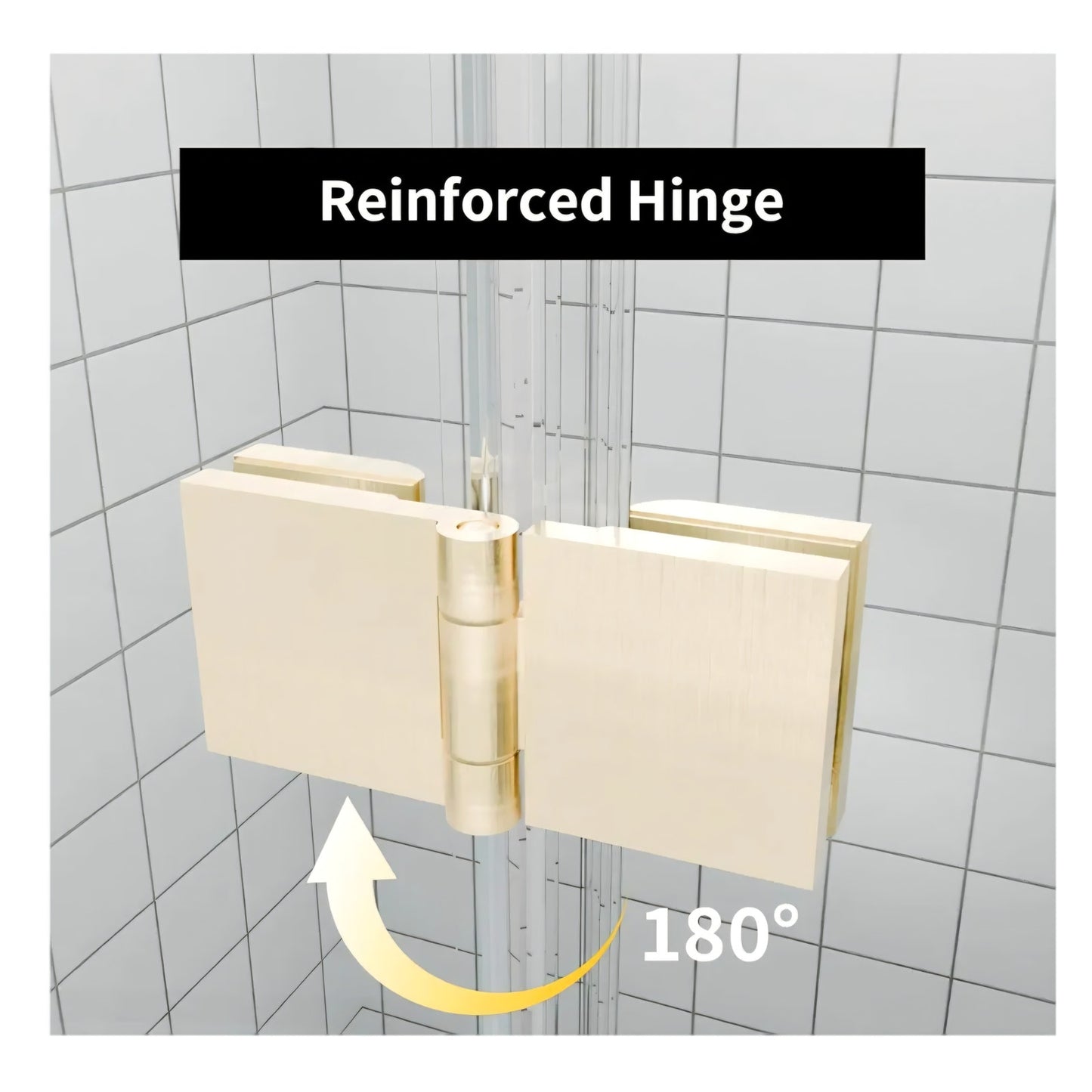 Bifold Shower Door, 32"-33.9" W x 72" H, 1/4" Tempered Glass Shower Door, Foldable Shower Glass Doo