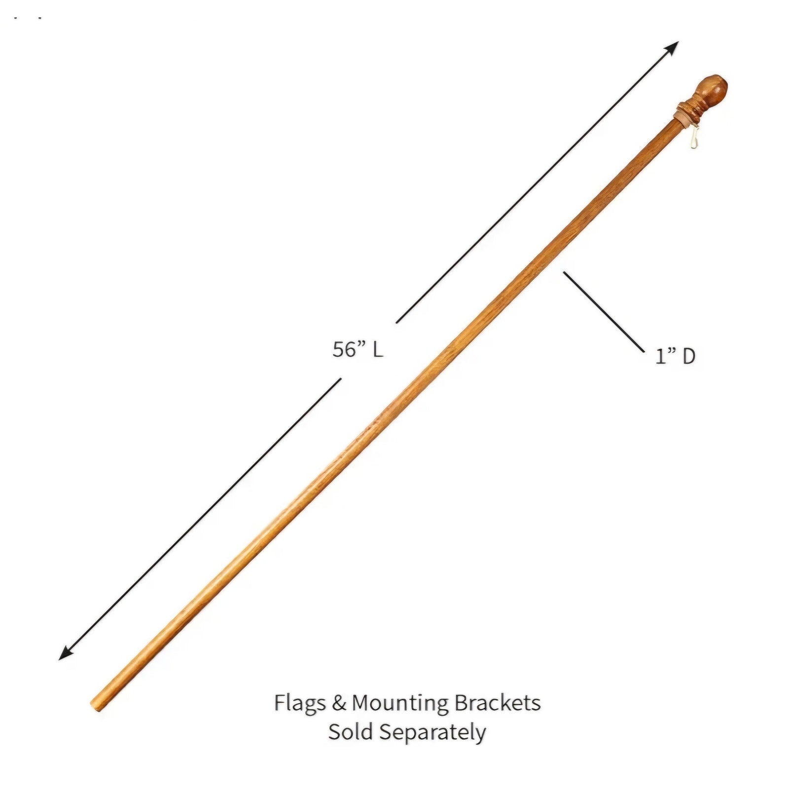 Evergreen Flag 56" Solid Wood Pole for 3x5 American Estate Flag with Pole Sleeve