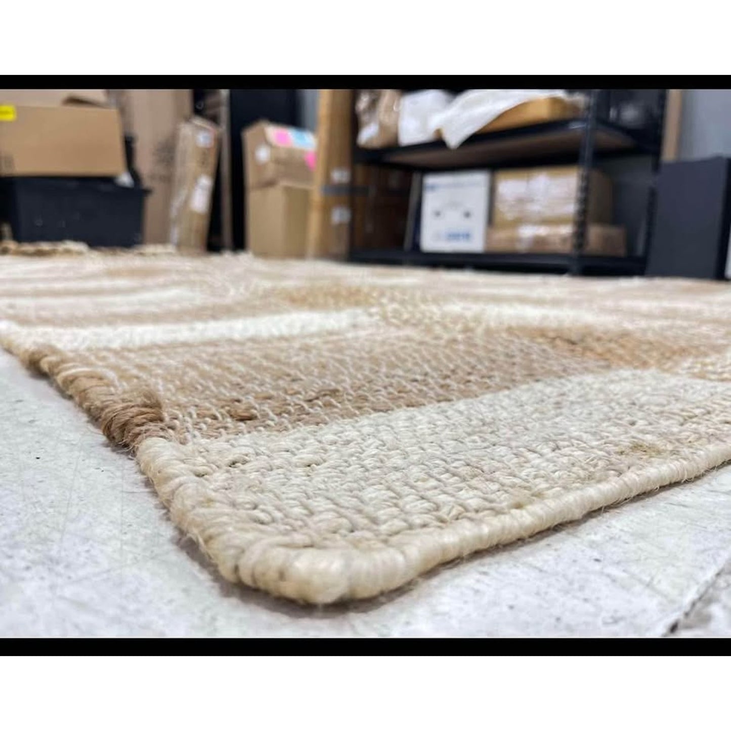 Alara Jute Plaid Area with Tassel Runner Rug - Peach, Tan