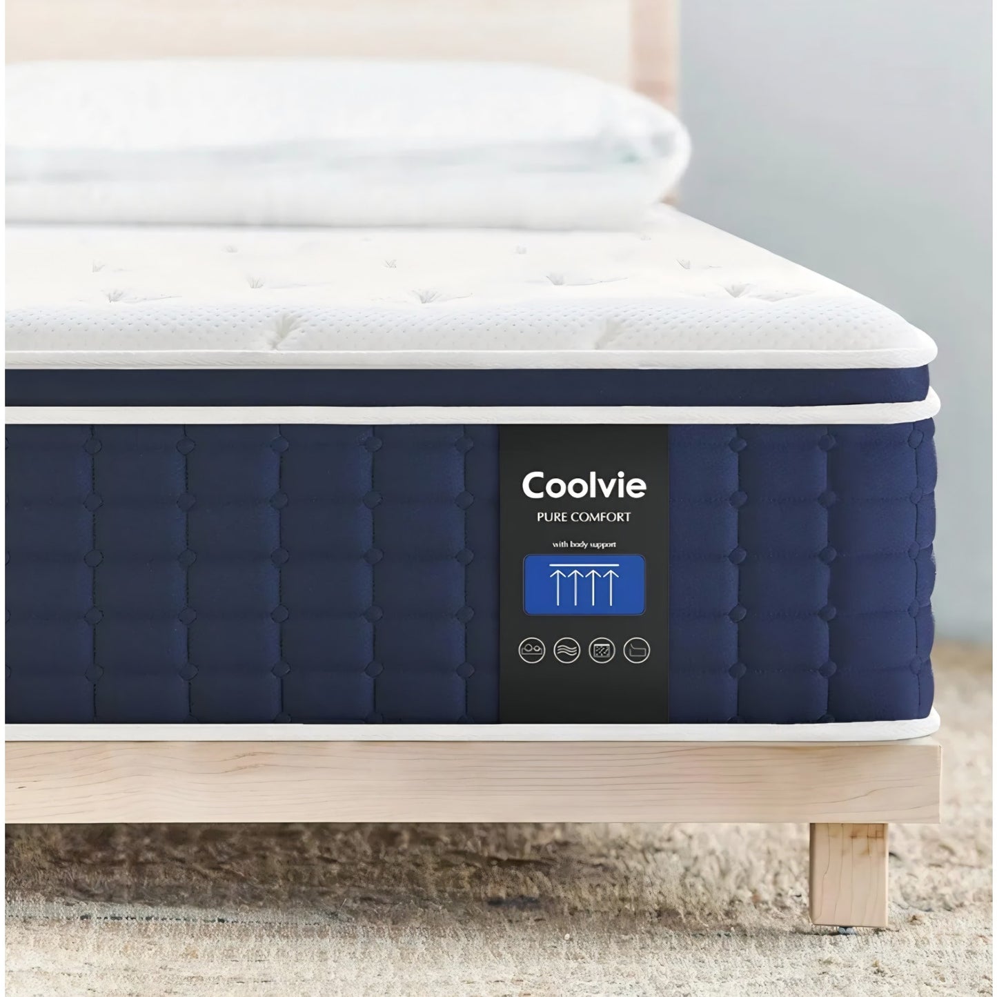 Coolvie 14 Inch King Mattress, Medium Plush Gel Memory Foam Mattress Hybrid, Double Cooling King