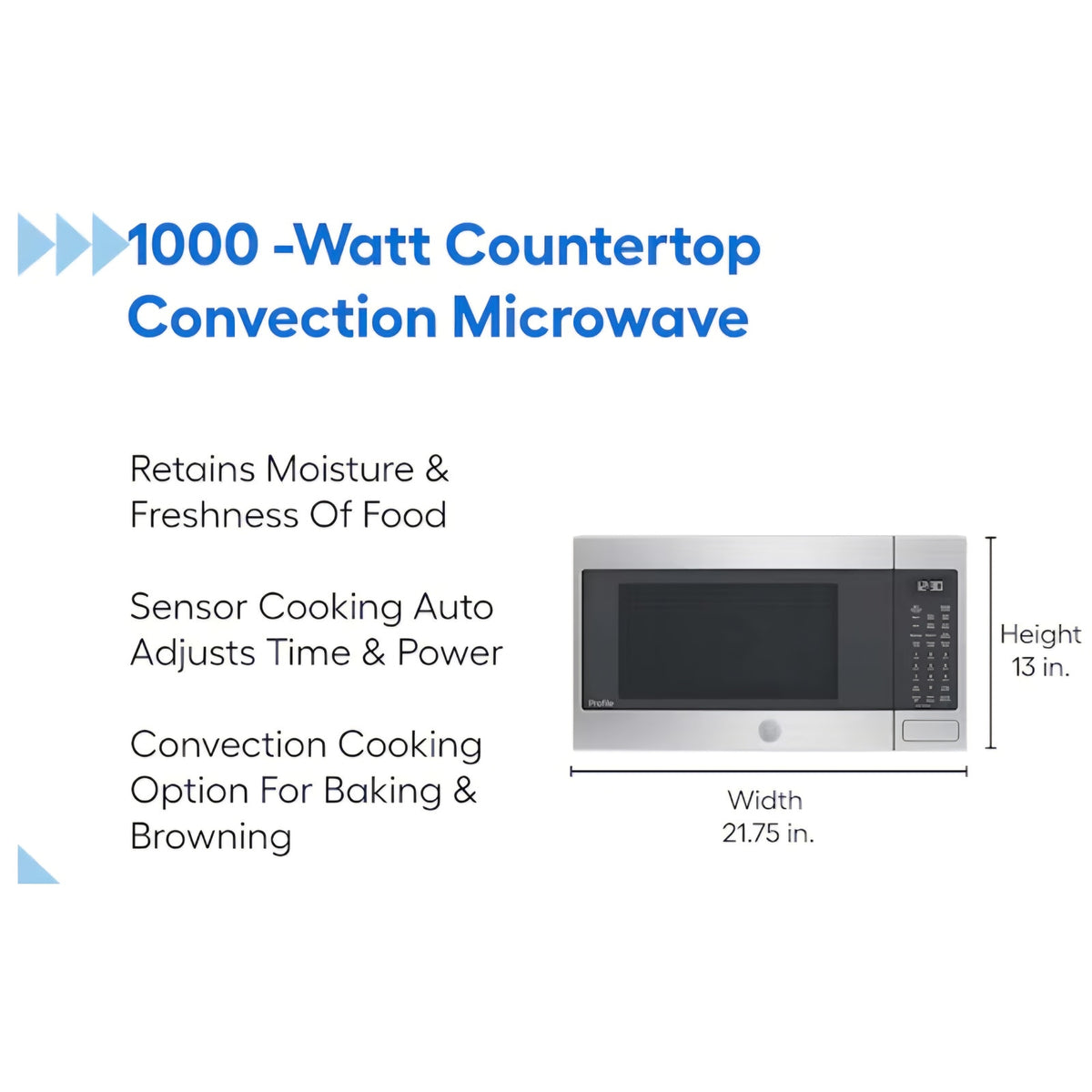 GE Profile 1.5-cu ft 1000 -Watt Countertop Convection Microwave ( Stainless Steel )