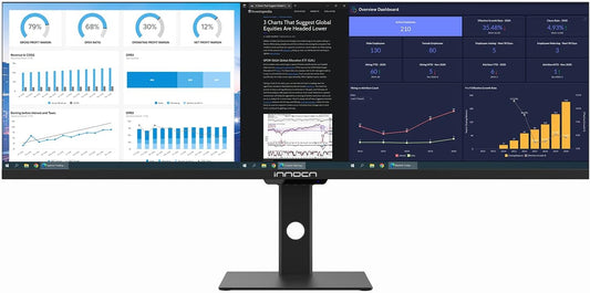 Ultrawide Monitor 43.8" WFHD 3840 x 1080p 120Hz Monitor 32:9 IPS Computer Split Screen Monitor 96% DCI-P3 HDR400 FreeSync Premium USB Type-C HDMI Height Adjustable Mountable Monitor