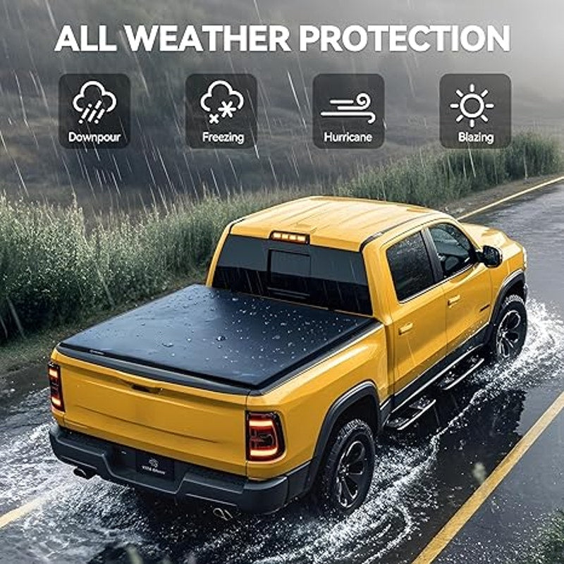 Soft Tri-fold Tonneau Cover Fits, Dodge Ram 1500 5.7ft Bed 2009-2026 (Classic & New) Without Rambox