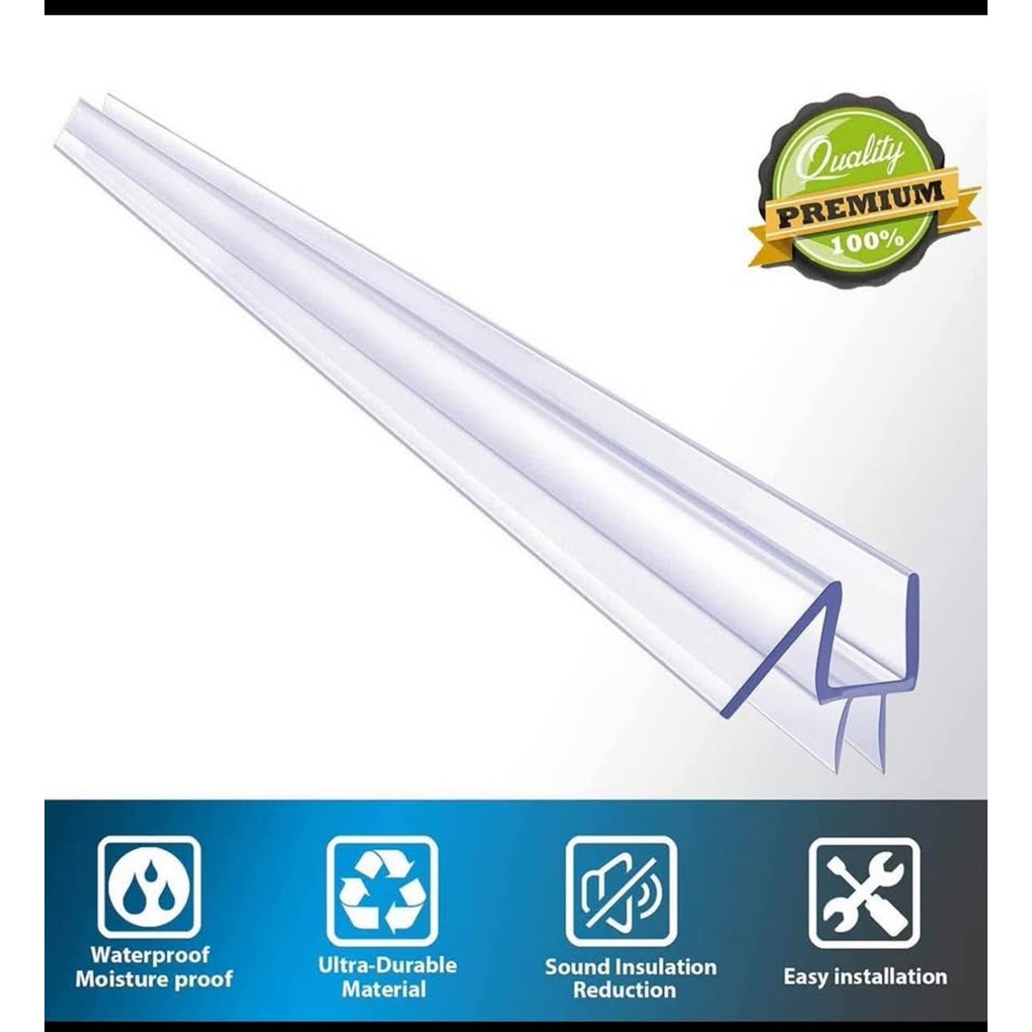 2-Pack Butecare Frameless Shower Door Bottom Seal for Glass Doors – Stop Shower Leaks and Create a W