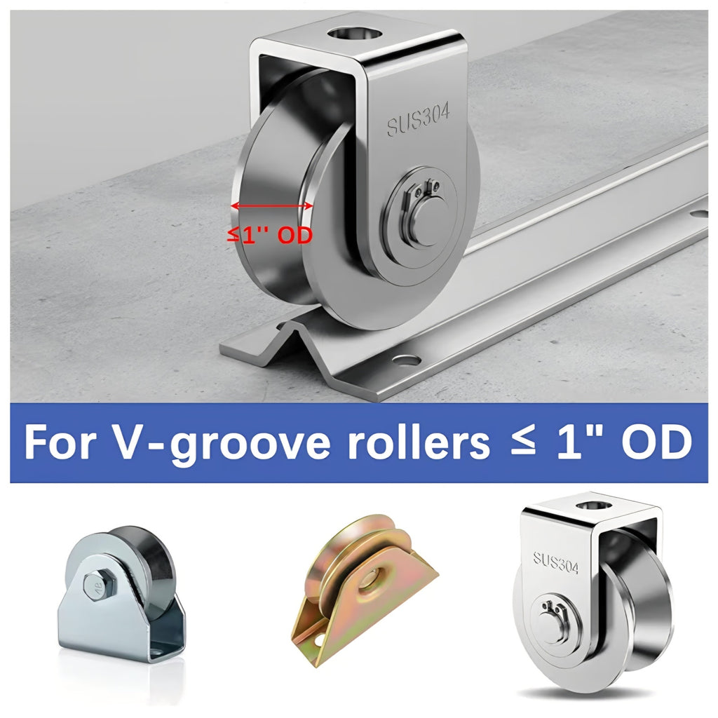 16Ft Heavy Duty Inverted V-Track(4FT×4),for 1" Od V-Groove Rollers for Sliding Gate Systems