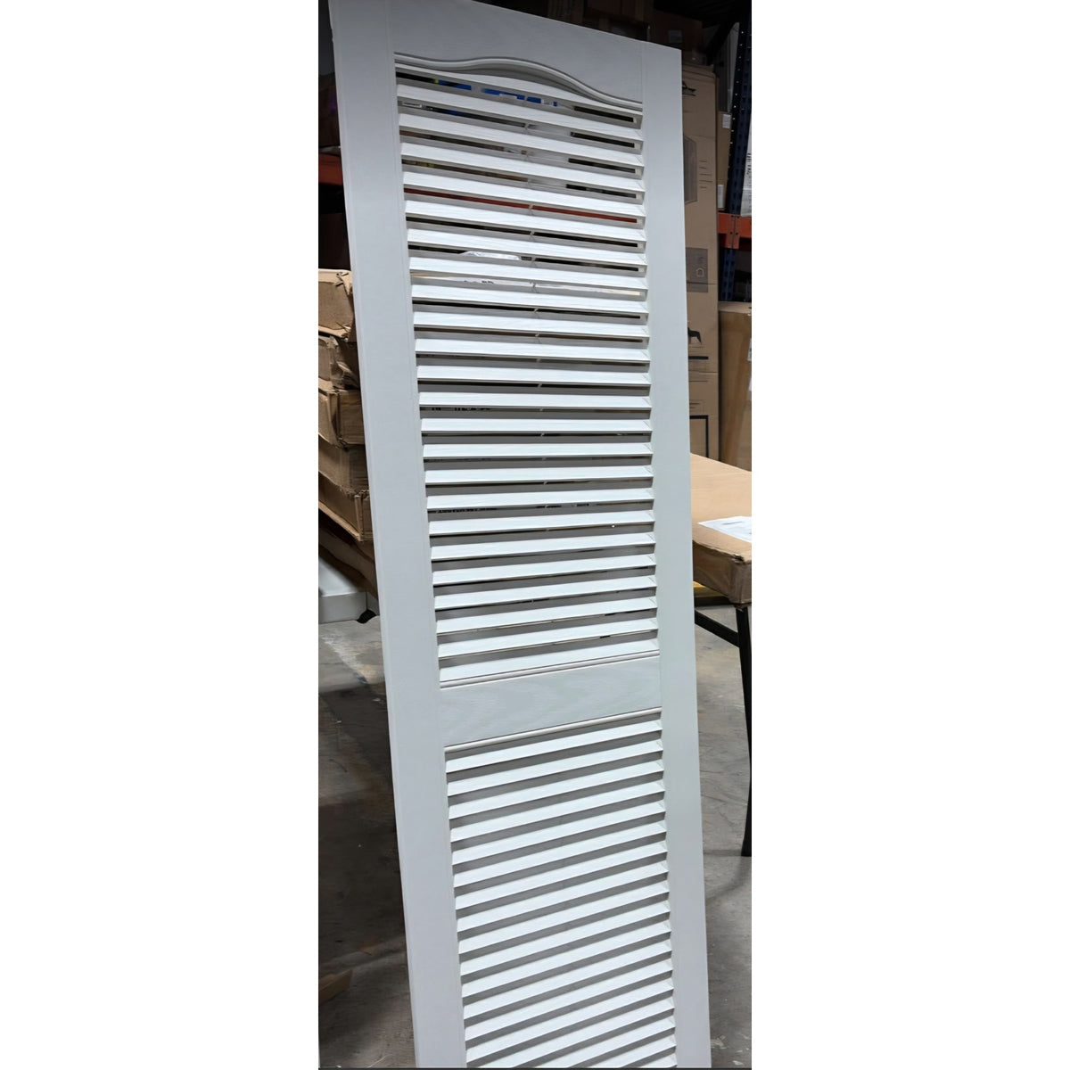 Exterior Solutions Standard Louver Exterior Vinyl Window Shutters, White (Pair), 15 Inch x 55 Inch