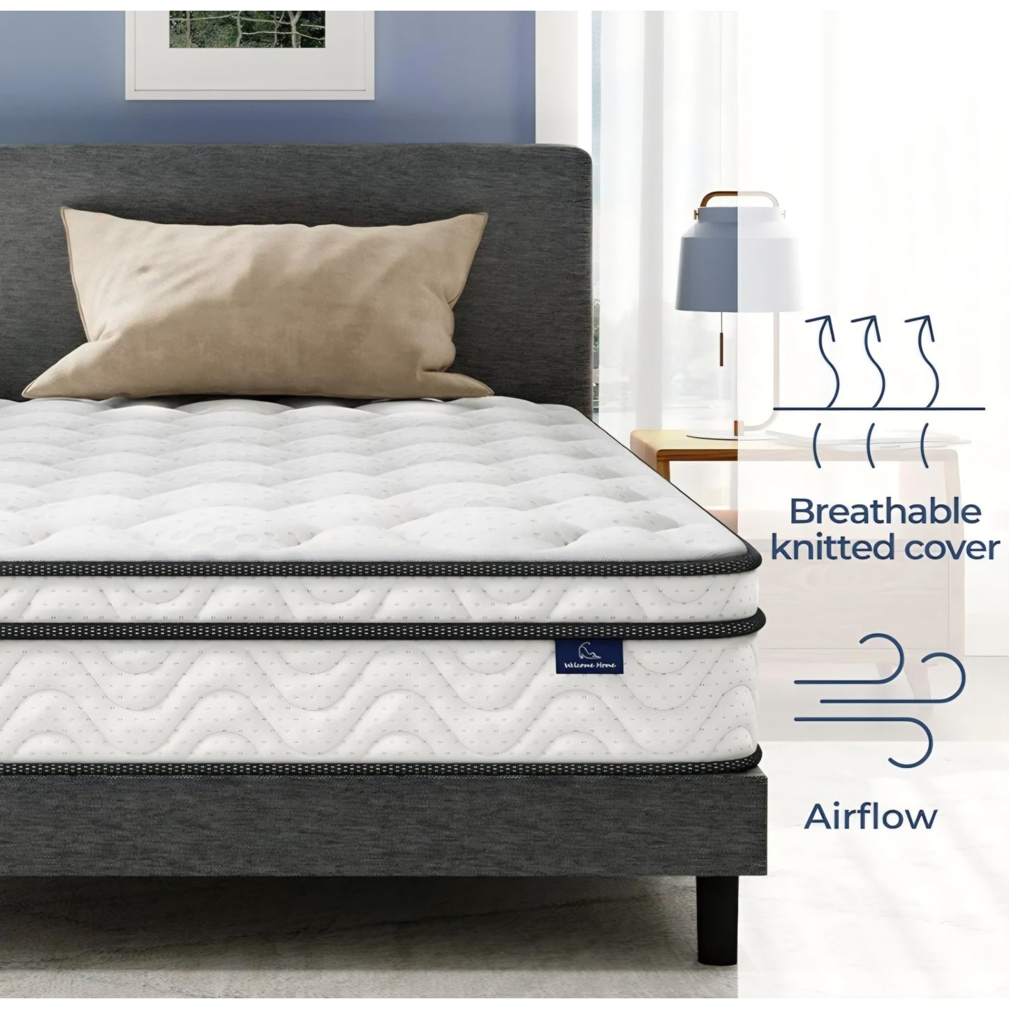 Vesgantti Twin Mattress, 10 Inch Hybrid Single Bed Mattress in a Box with Memory Foam and Pocket Spring, Ergonomic Design & Pressure Relief, Medium Firm Feel, 39"*75"*10"