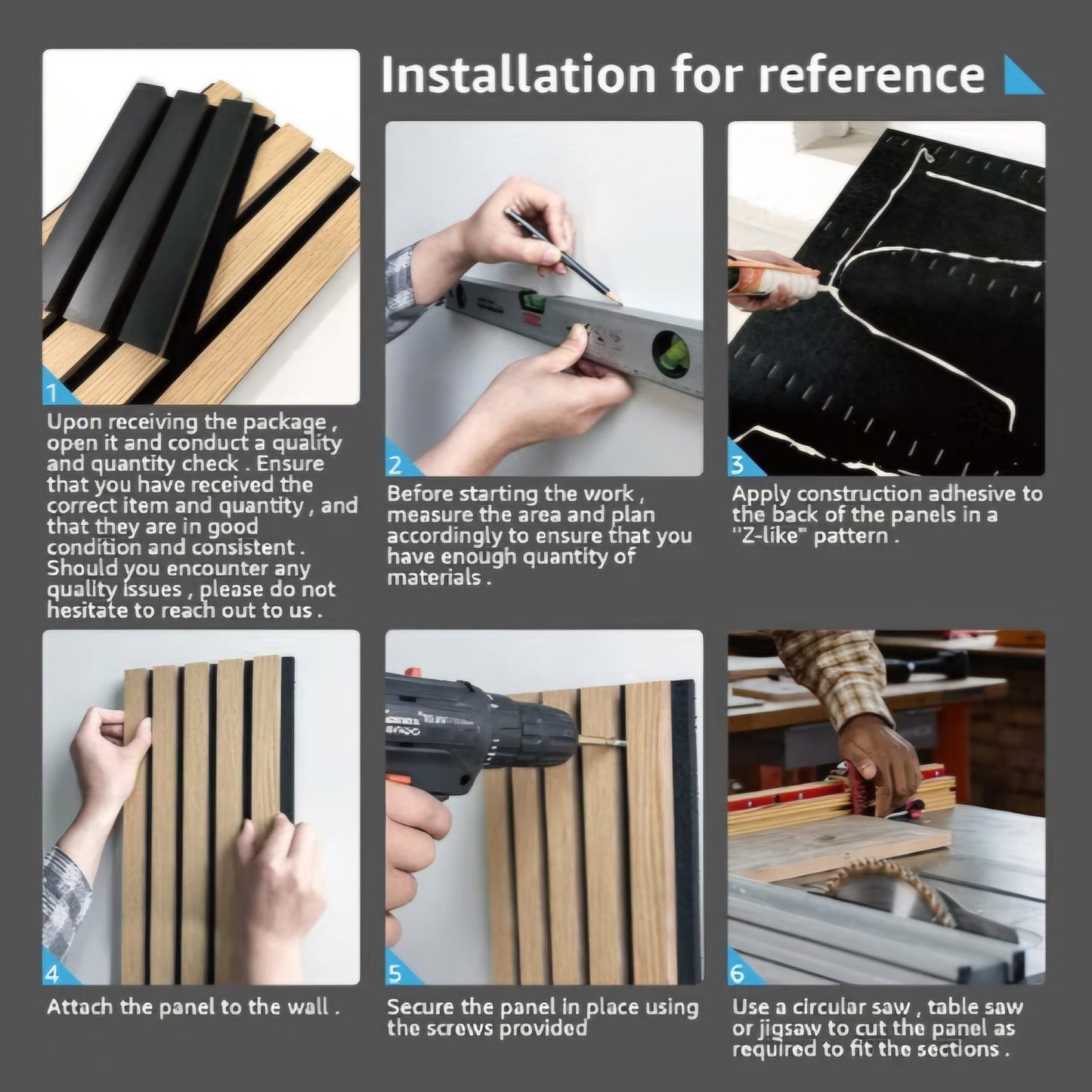 Art3d 4-Piece Wood Slat Acoustic Panels walnut 4 Pcs. 94.5 x 7.9 inc