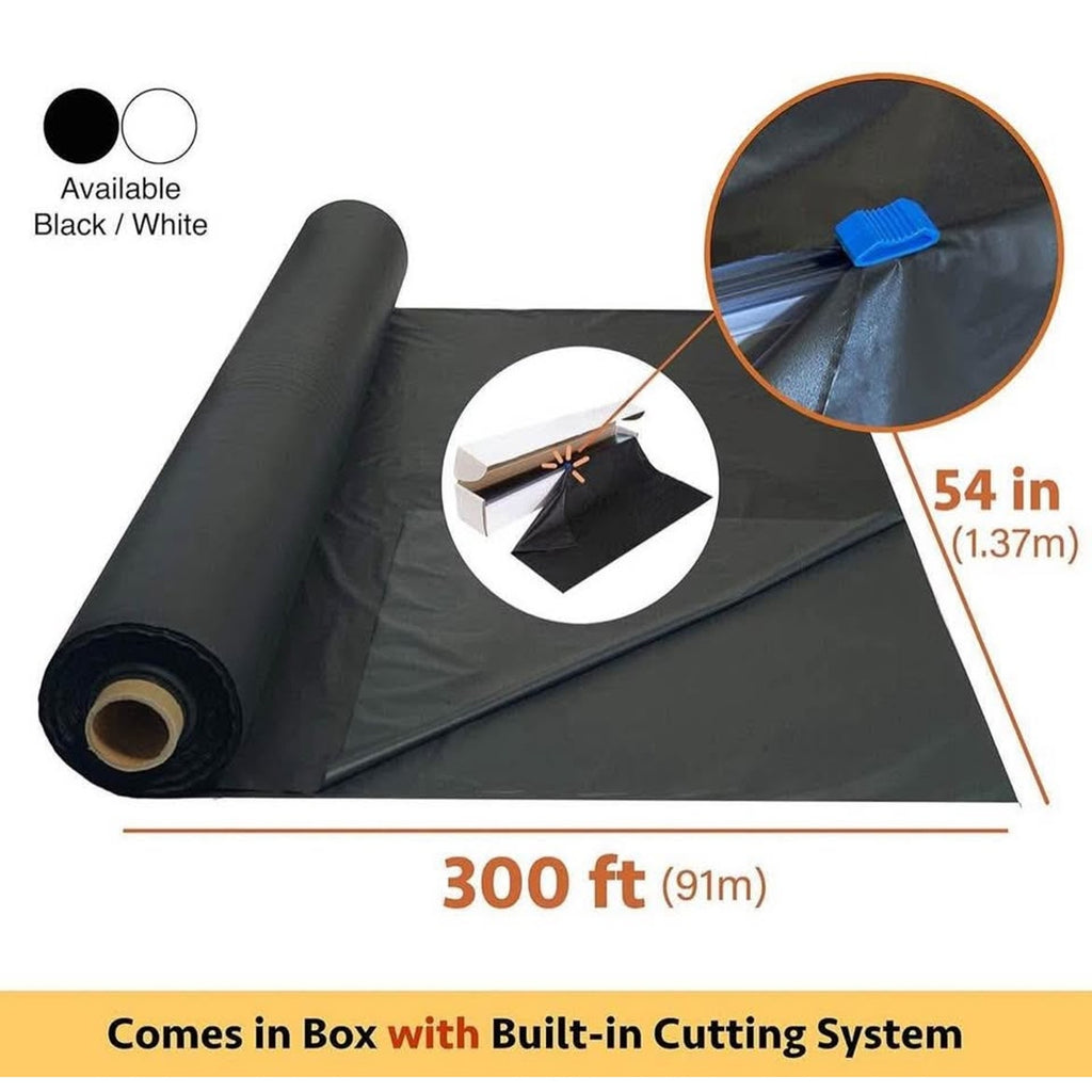 Neatiffy 54 In x 300 Ft - Disposable Plastic Table Cloth Roll With Slide Cutter | Waterproof Table C