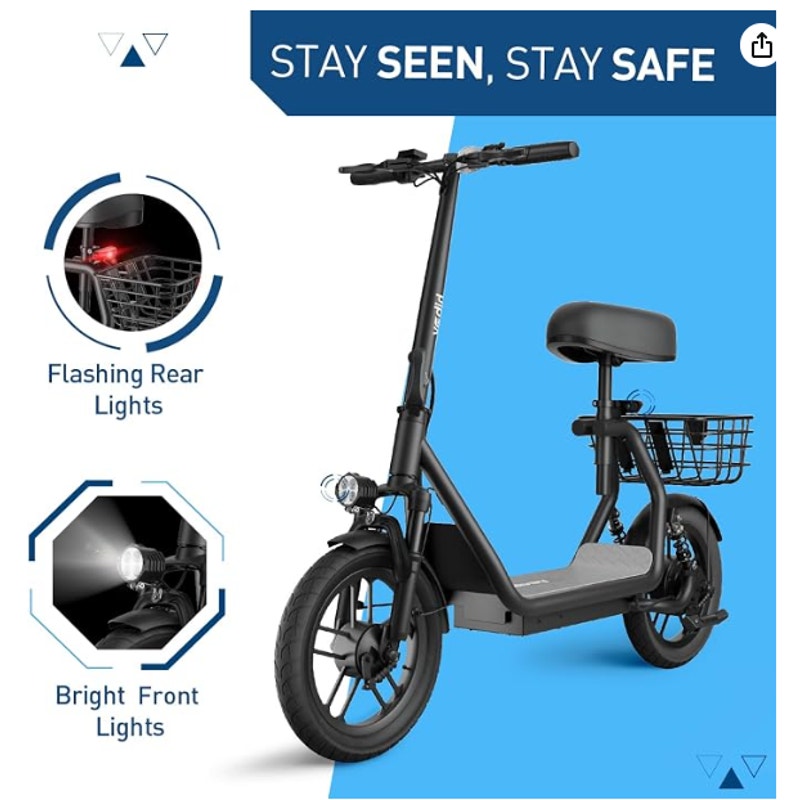 Hiboy Q2/U2 Electric Scooter with Seat for Adults, 20-25 Miles