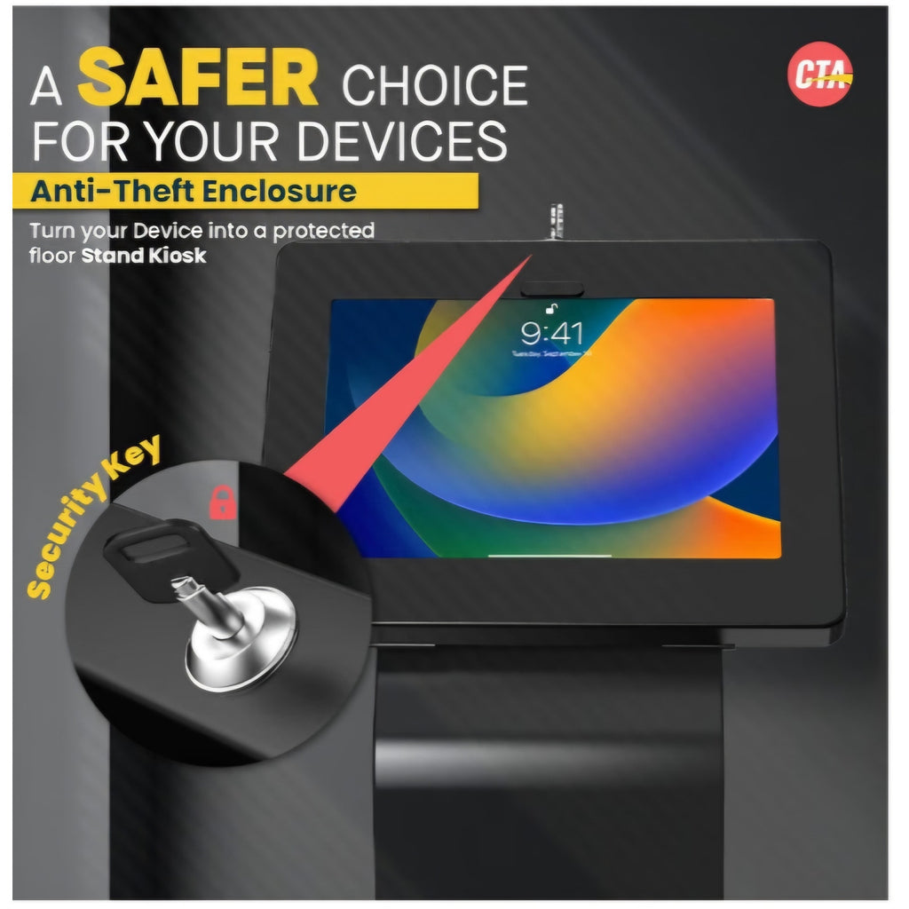 CTA Digital Premium Kiosk Floor Stand - Locking Floor Stand Kiosk - iPad 7th/8th/9th