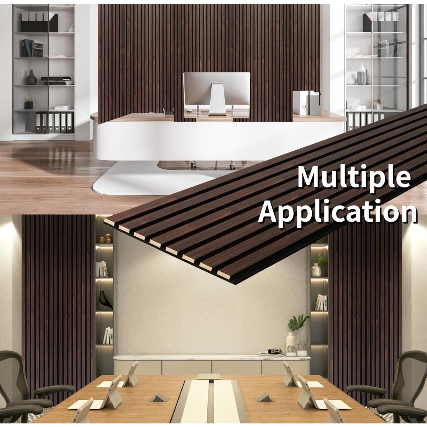 Art3dwallpanels Wood Slat Wall Panel, 108'' x 13'' Wood Panels for Wall 2 Pack 3D Soundproof