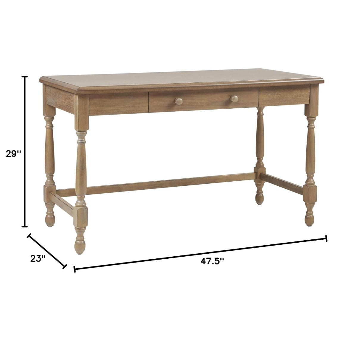 Martha Stewart Tabitha Solid Wood Writing Table with Metal Glides Drawer for Storage Living Room