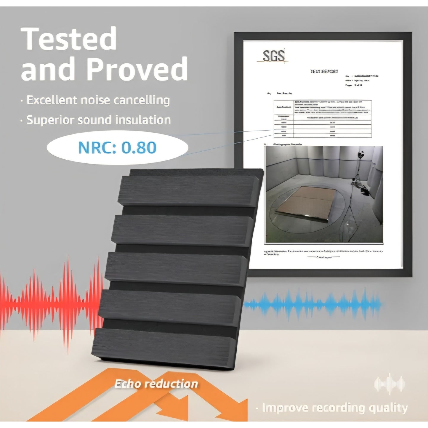 Art3d 4-Piece Wood Slat Acoustic Panels for Stylish Decor and Noise Reduction, 3D Textured Panel