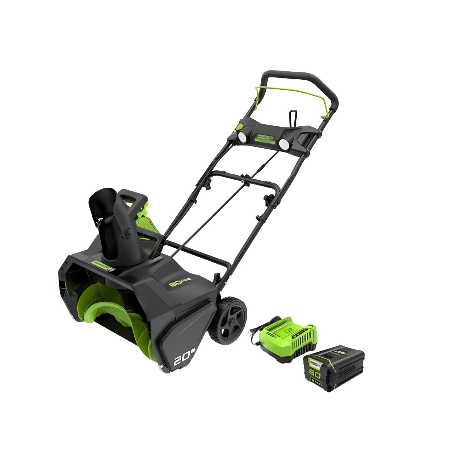 Greenworks 80V (75+ Compatible Tools) 20” Brushless Cordless Snow Blower, 2.0Ah Battery and Charger