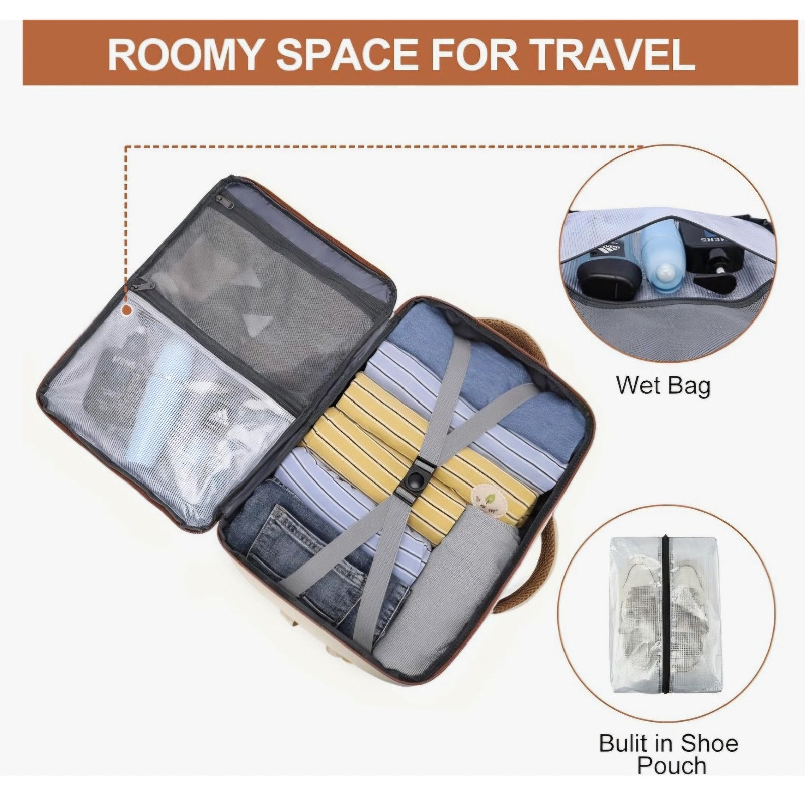 Travel Backpack for Women Airline Approved Carry On Backpack with Shoe Pouch