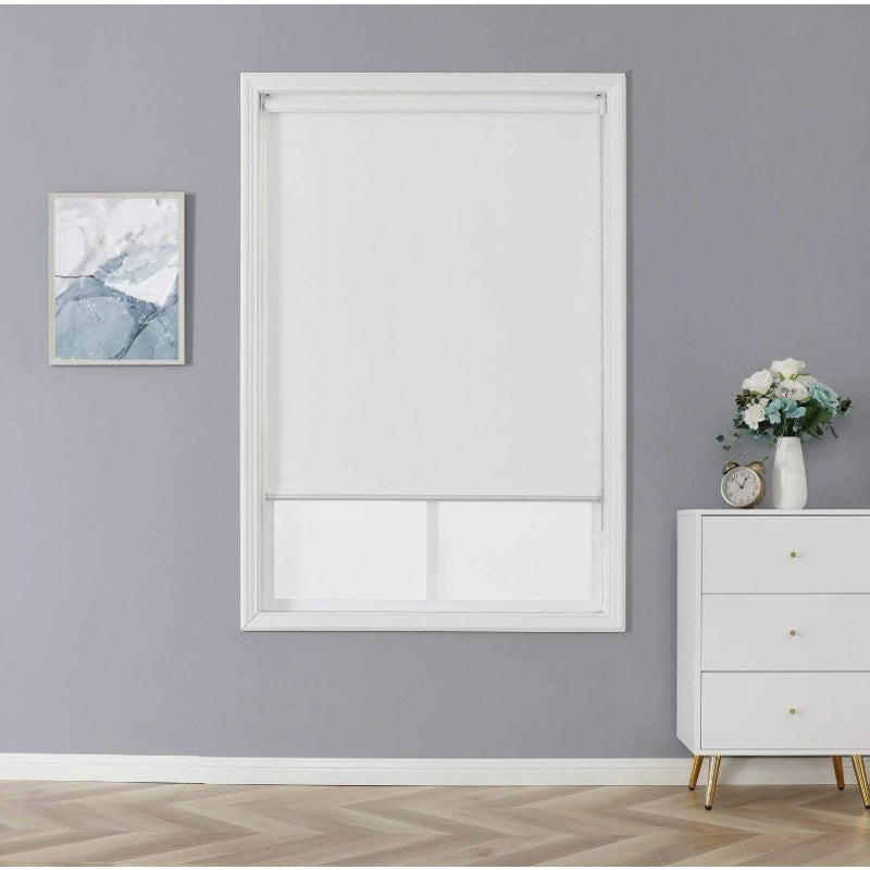 ChrisDowa 100% Blackout Roller Shade – Multiple Sizes – White Multiple sizes