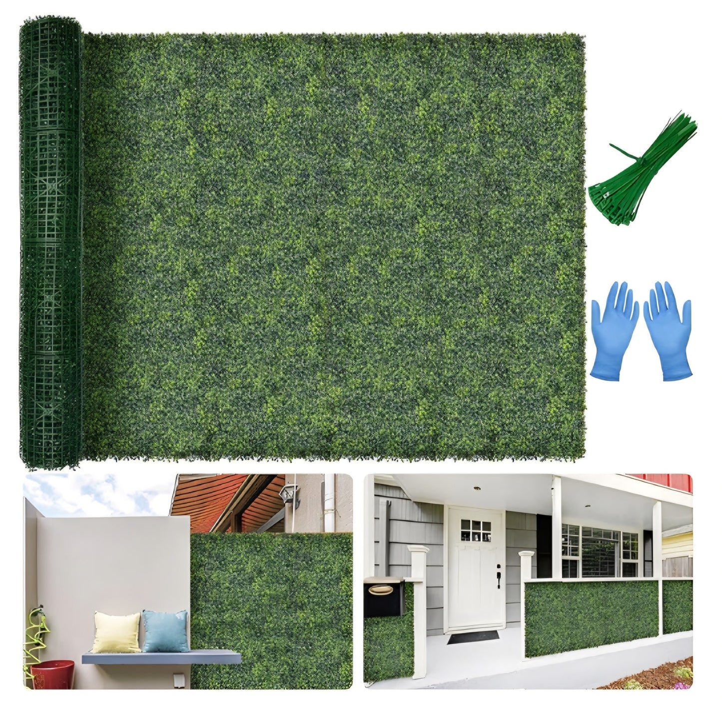 Artificial Boxwood Backdrop Roll: 72"x144" (72 sqft) UV-Anti Greenery Faux Grass Hedge