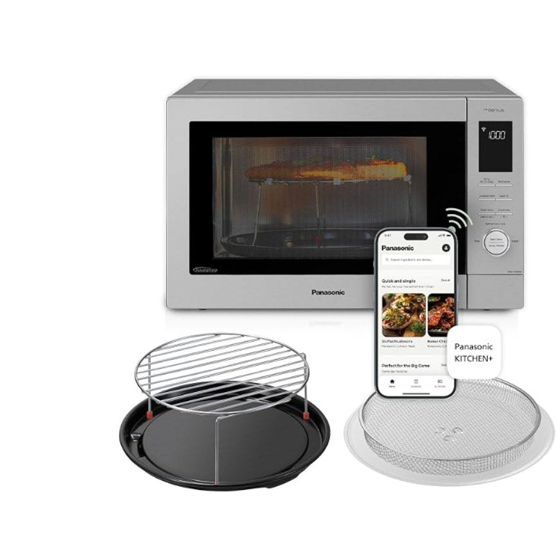 Panasonic HomeChef 4-in-1 Countertop Microwave Air Fryer Combo, Time-Saving 20 Presets + App