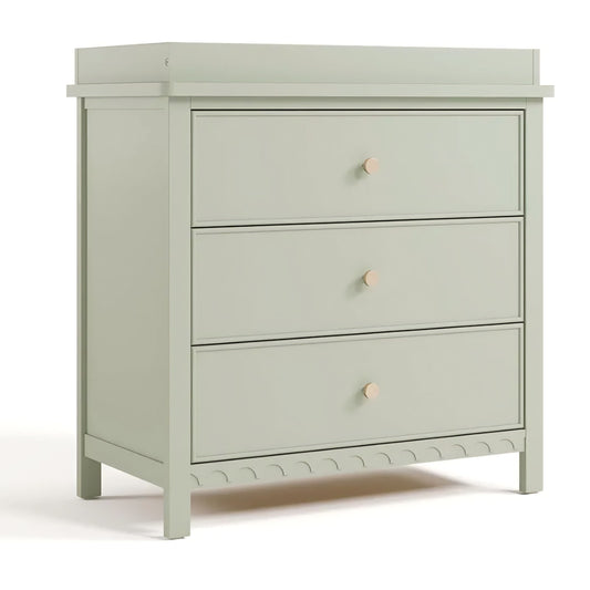 Graco Sasha 3-Drawer Chest with Changing Table Topper (Sage) – GREENGUARD Gold Certified,