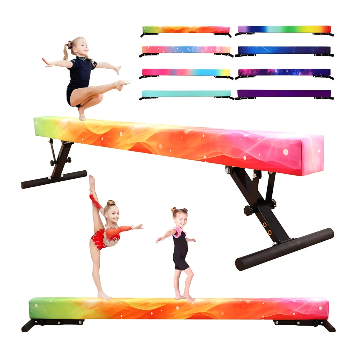 Adjustable Balance Beam 8 ft Gymnastic Beam Adjustable Height for Kids and Teenage
