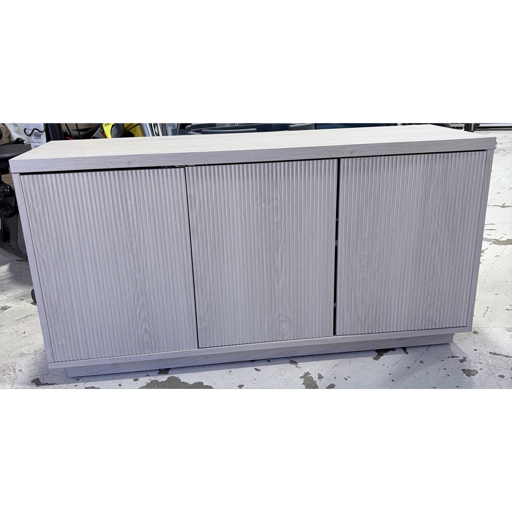 Tv console, beech white, TVs up to 55” swing out doors, adjustable shelves
