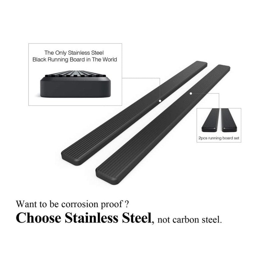 APS 6in Stainless Steel Running Boards GMC Sierra 1500 2019-2026 Cab & 2500 HD 3500 HD 2020-2026