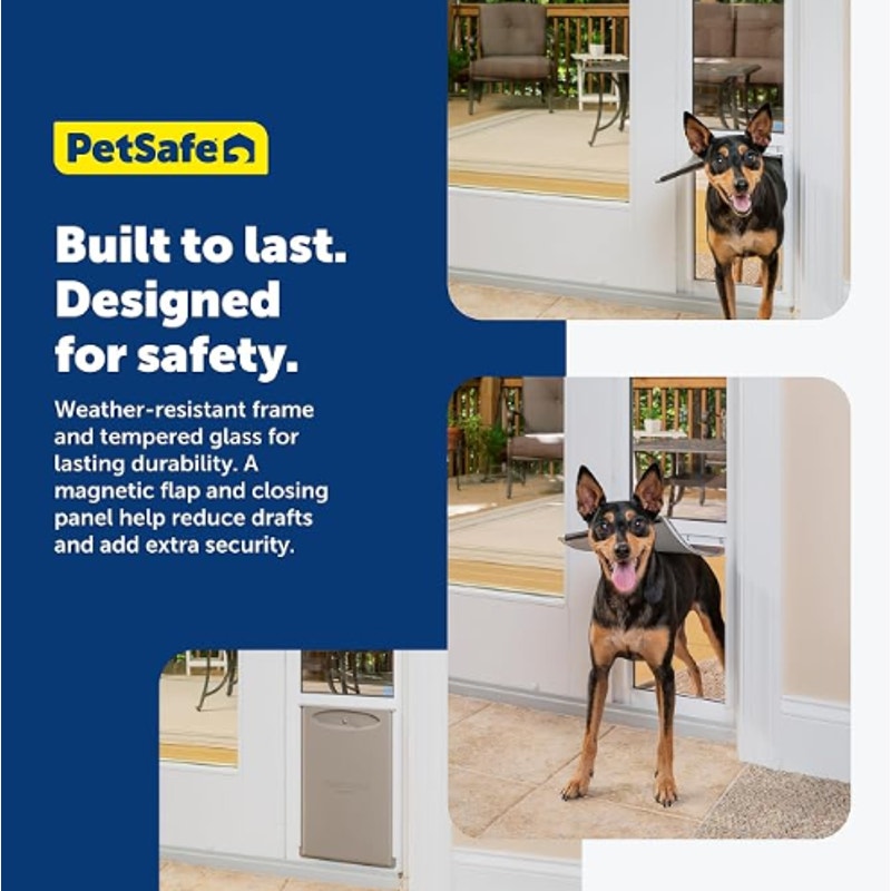 PetSafe Sliding Glass Pet Door, 1 Piece, Medium Dogs to 40 lb, White