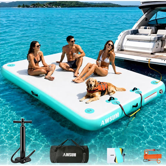 Inflatable Floating Dock Air Dock Platform Floating Island Raft with None-Slip Surface