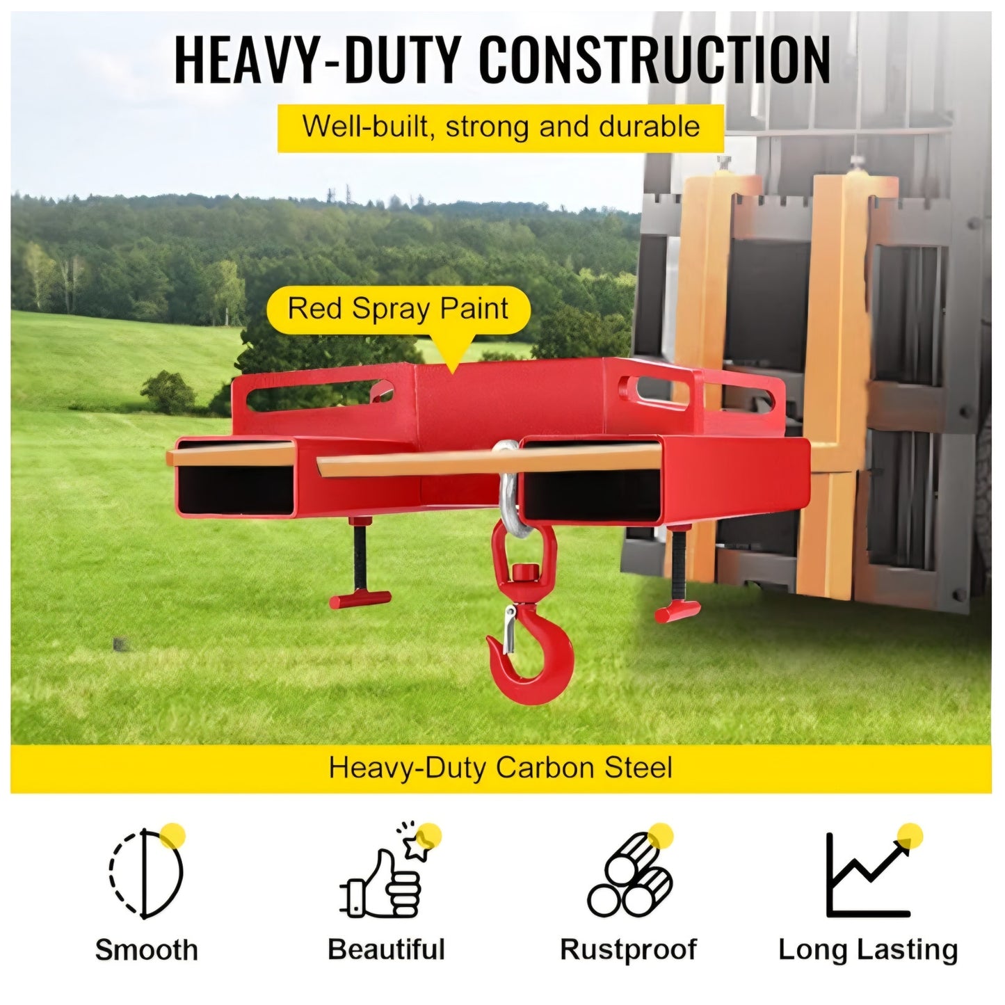 Forklift Lifting Hook, 6600lbs Capacity Forklift Lifting Hoist