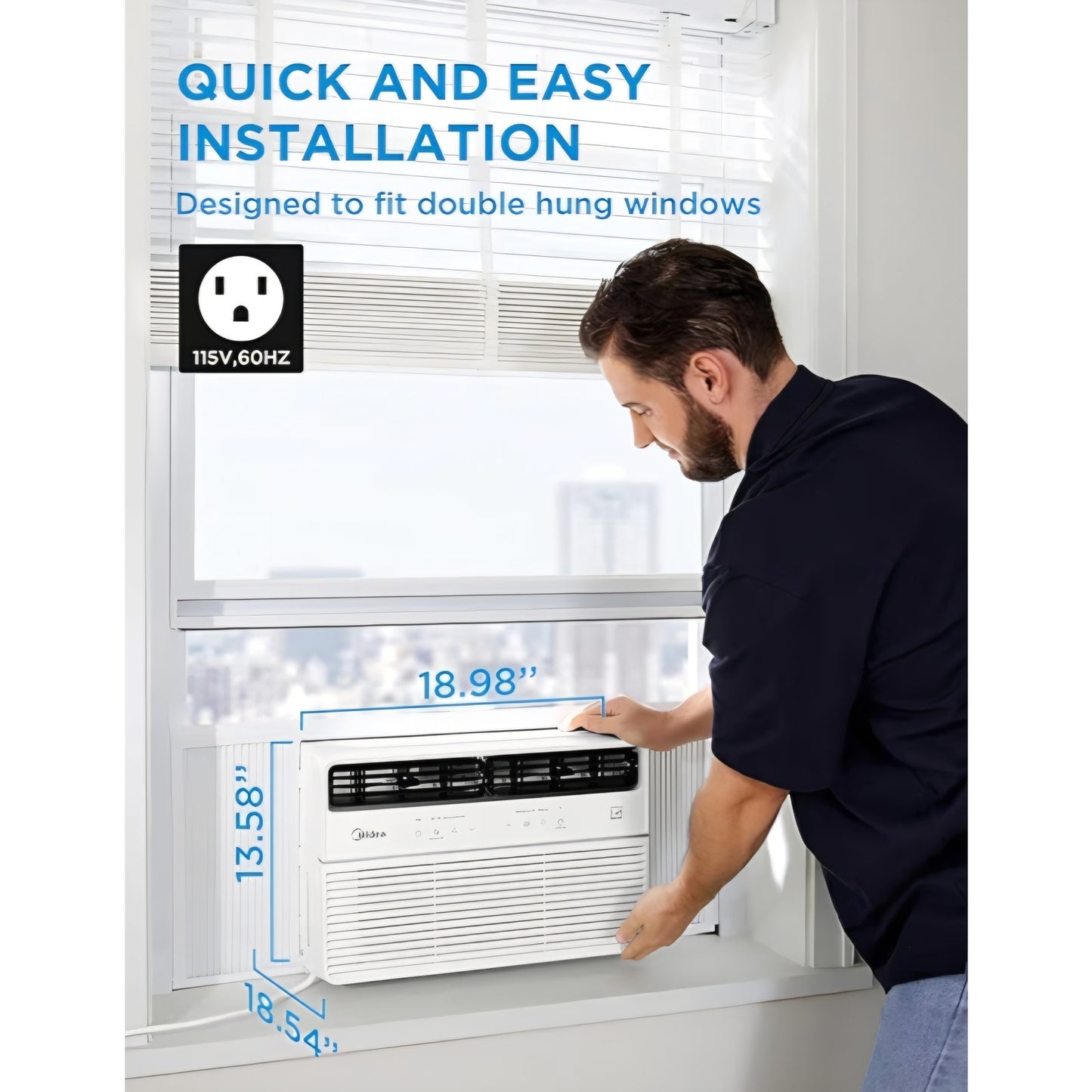 8,000 BTU Smart Inverter Window Air Conditioner with APP, Alexa Control, 115V AC Unit Cools