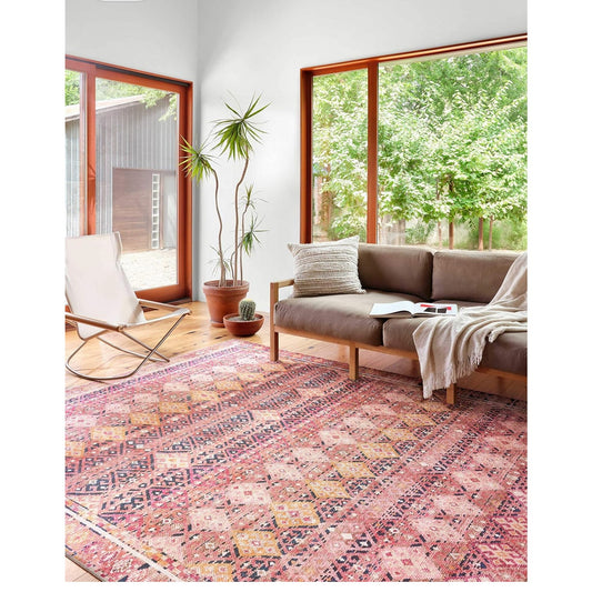 Loloi II Layla Collection, LAY-15 Magenta/Multi 7'-6" x 9'-6" .13" Thick