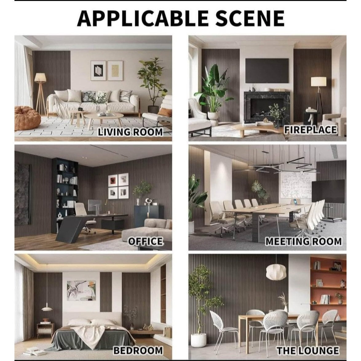 90 obo WPC Slat Wall Panels, 8 Pack Accent Decorative Acoustic Wood Slats for Wall and Ceiling